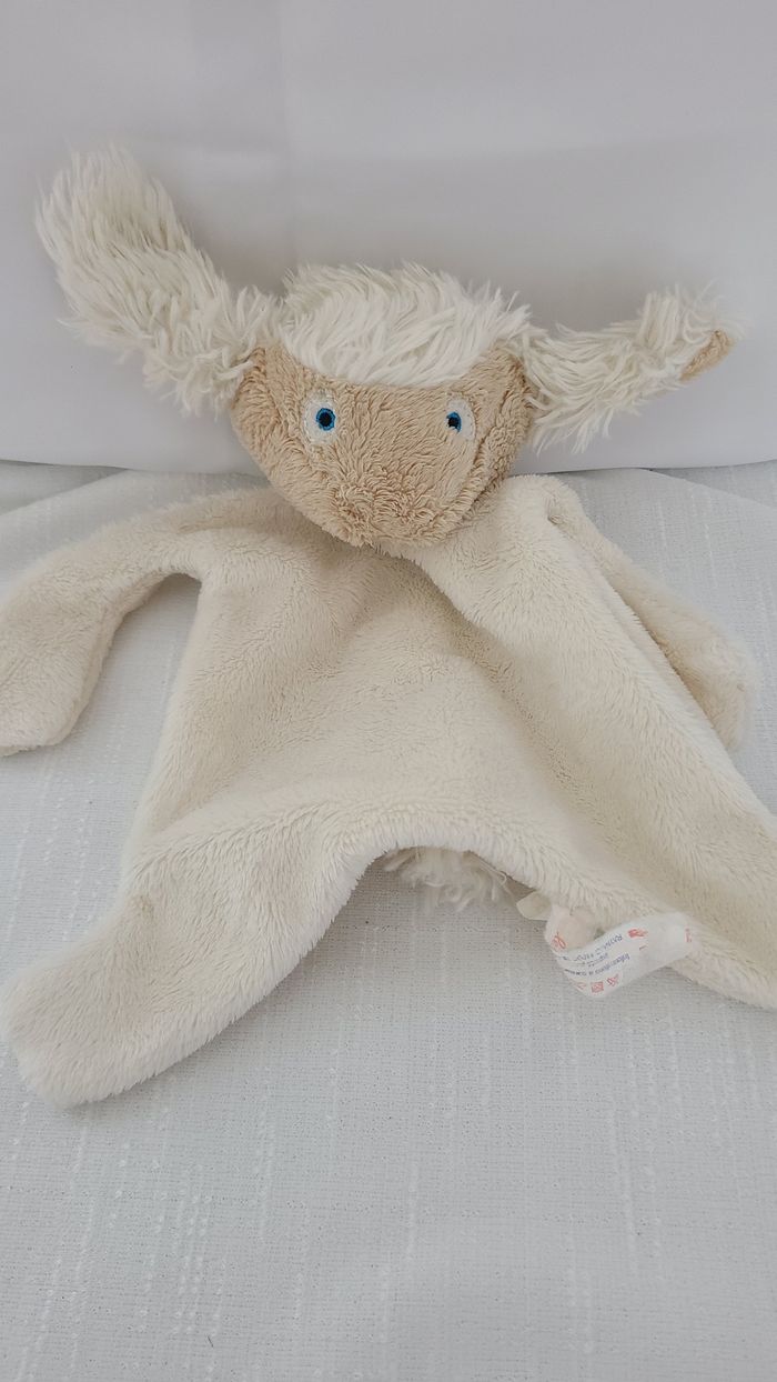 Les petites marie DBS Doudou plat Marcel Etienne mouton blanc