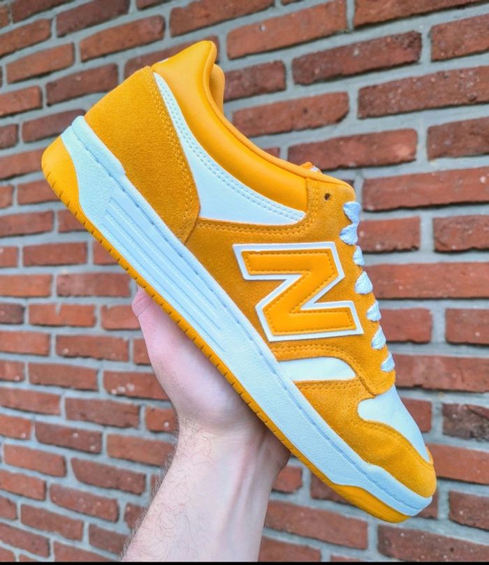 Baskets New Balance 480 jaune moutarde et blanche pointure 46.5 comme neuves
