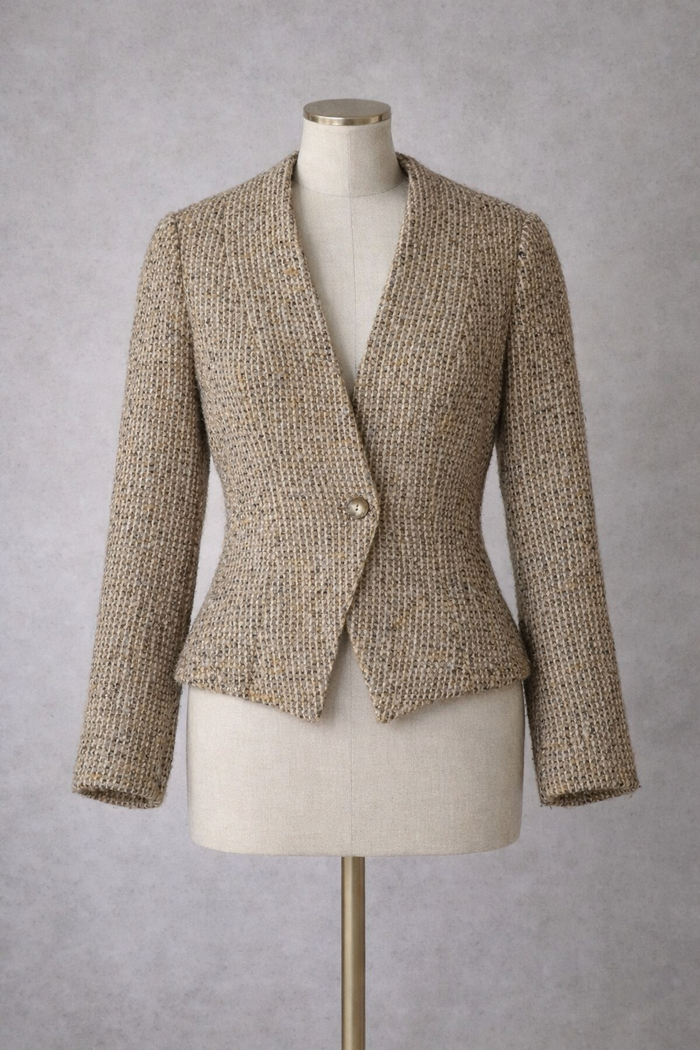 veste blazer en lainage tweed doublée faite par une couturière Taille 38. Lavable machine