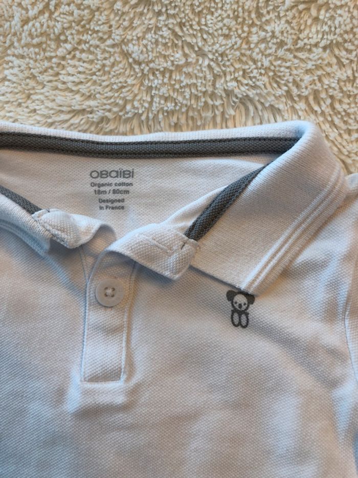 Ensemble polo blanc short gris - photo numéro 4
