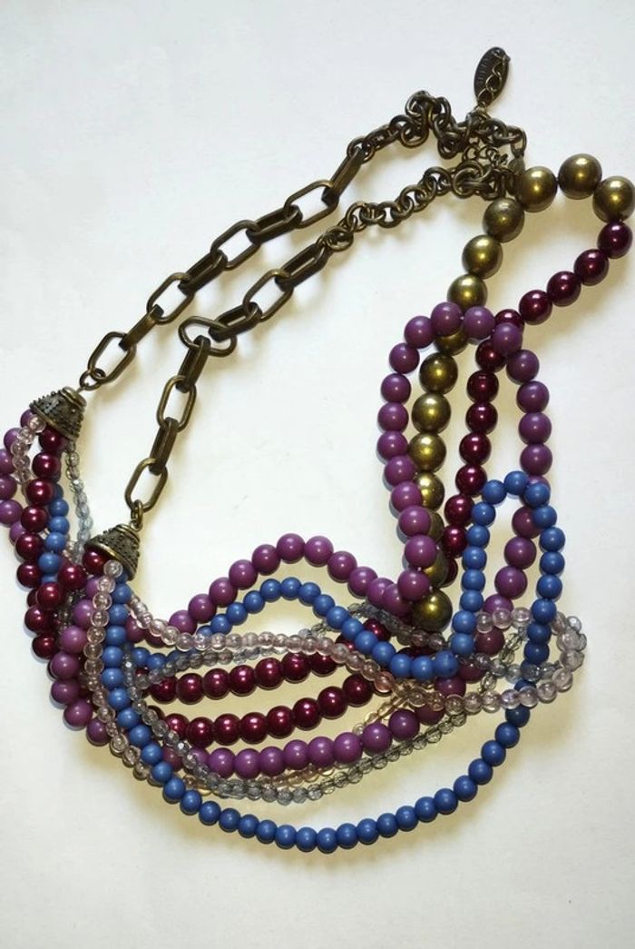 Collier de perles fantaisie multi rangs - photo numéro 2