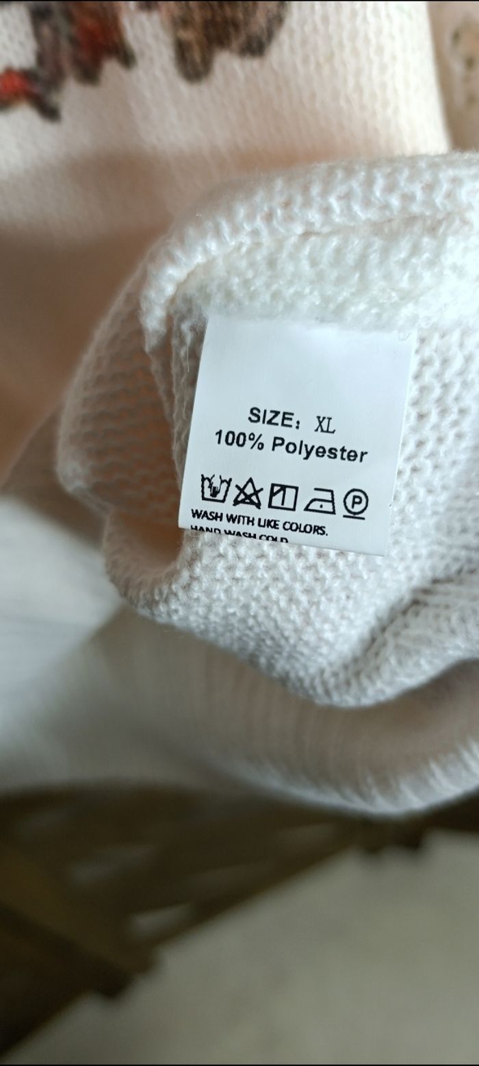 Pull renard original taille xl neuf - boutique indépendante - photo numéro 3