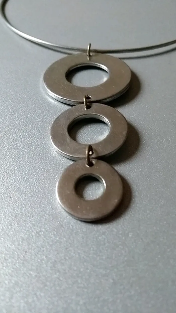 Collier métal cercles ras de cou - photo numéro 2