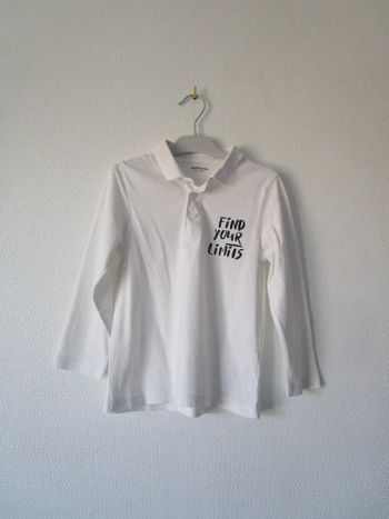 Polo blanc Vertbaudet 5 ans TBE