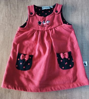 Robe fille épaisse bordeaux et noir taille 6 mois Hublot