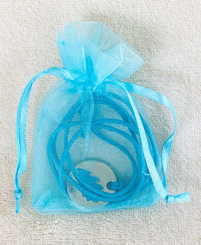 Collier avec cordon turquoise, pendentif rond - photo numéro 4