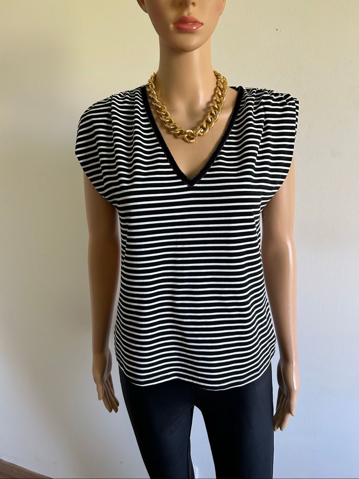 Blouse rayée noire et blanche Morgan taille XS jamais portée