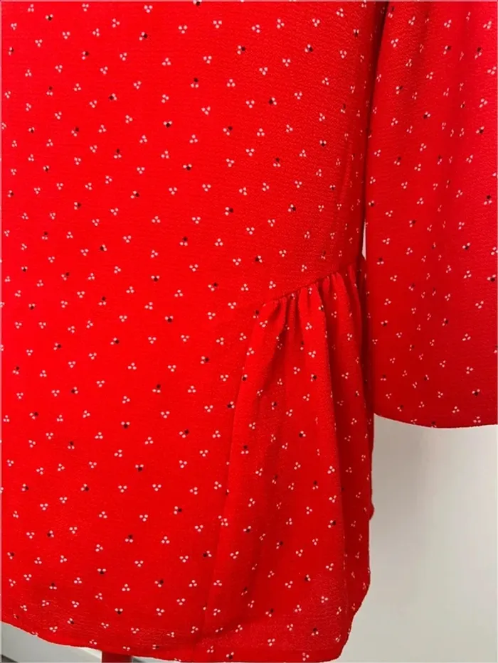 Blouse peplum rouge imprimée manches 3/4 InExtenso - photo numéro 5