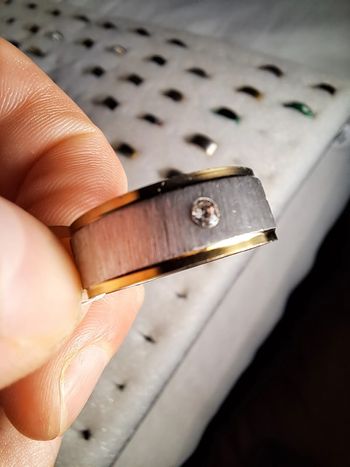 Bague acier inoxydable dorées