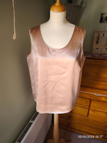 Blouse fluide dorée satiné vintage  44