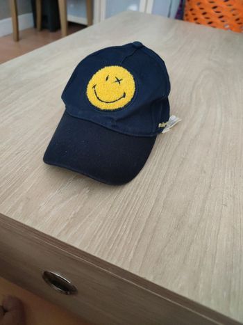 Casquette bleu jaune smiley World 54 cm 5/8 ans