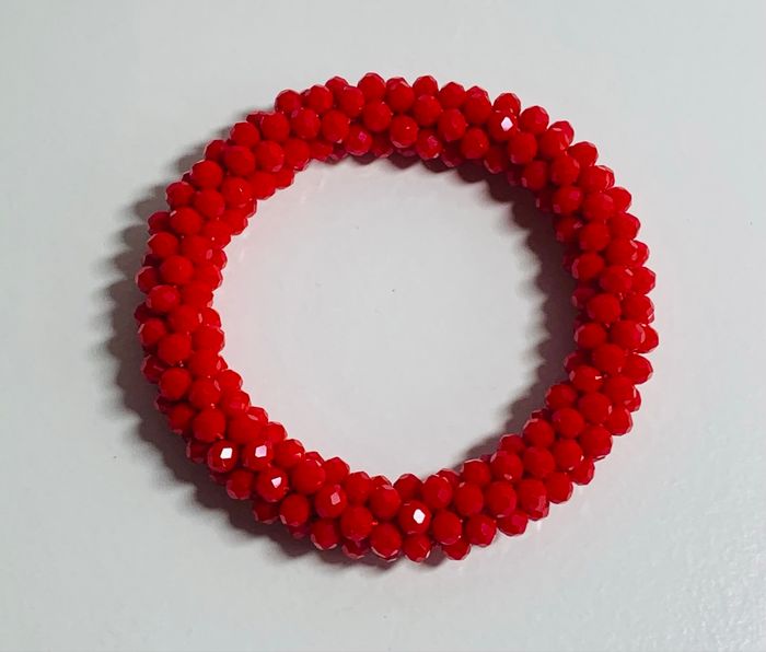 Bracelet jonc continu rouge irisé tourbillonnant - photo numéro 1