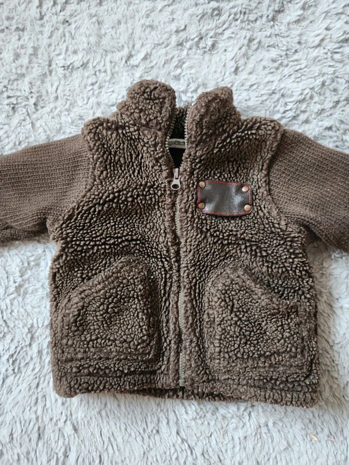 Veste chaude marron 12 mois - photo numéro 2