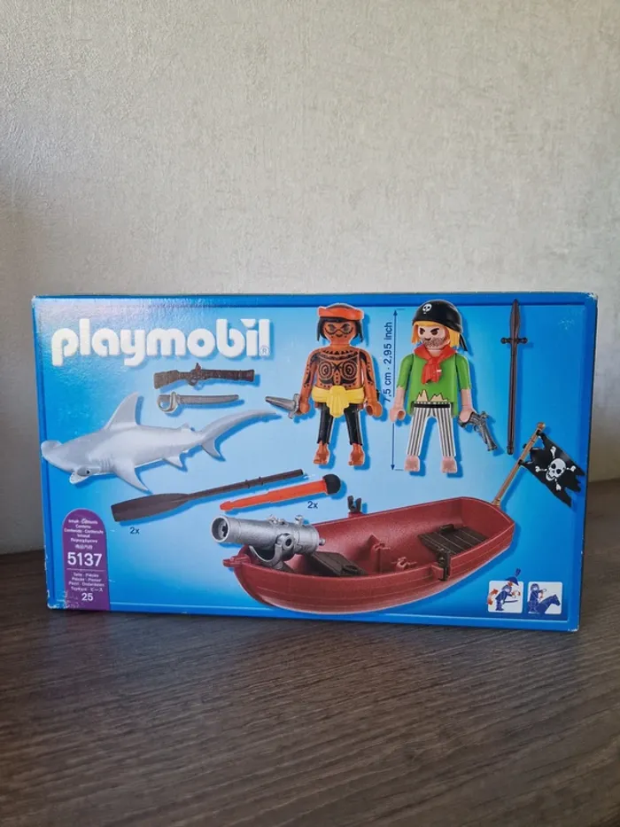 Playmobil neuf numéro 5137 barque pirate avec requin - photo numéro 2