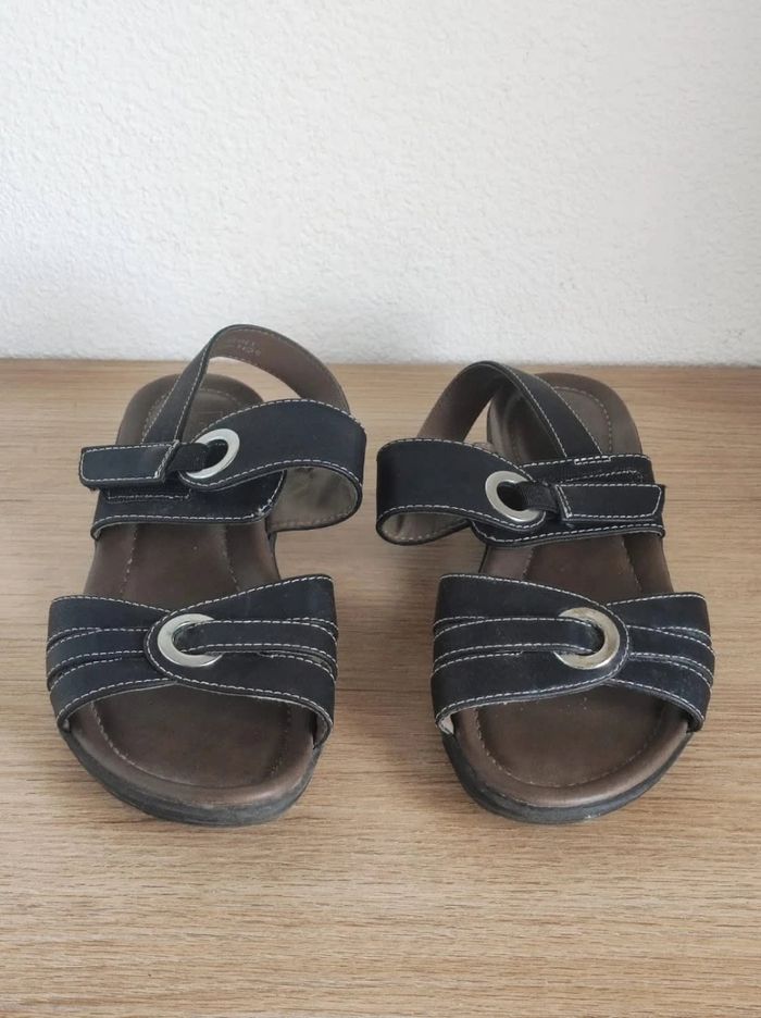 Sandales noir lanière petit talon scratch / Easy STREET - 39 - photo numéro 3