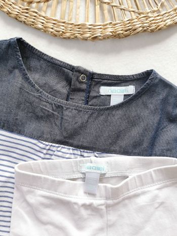 Ensemble robe/tunique à rayures et legging Obaïbi 18 Mois