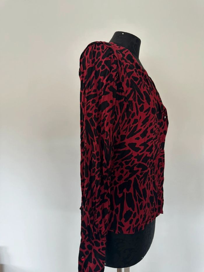 Chemisier blouse rouge et noir - photo numéro 3