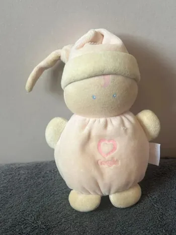 Doudou Poupée Rose Corolle 2002 – Babiboule cœur avec grelot