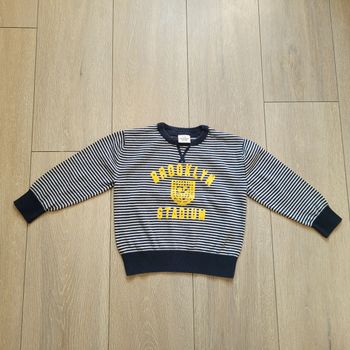 Pull fin bleu marine et blanc, rayé.  Garçon 3 ans. Marque Tape à l'oeil