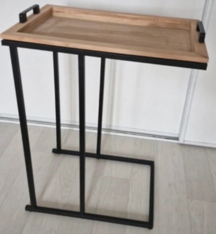 Lot de 2 chevet bois et noir - photo numéro 2