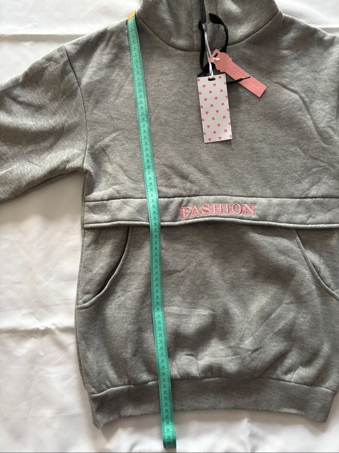 Sweat à capuche avec poches et détail cousu rose - Miss Brum - 12 ans/152 cm - photo numéro 7