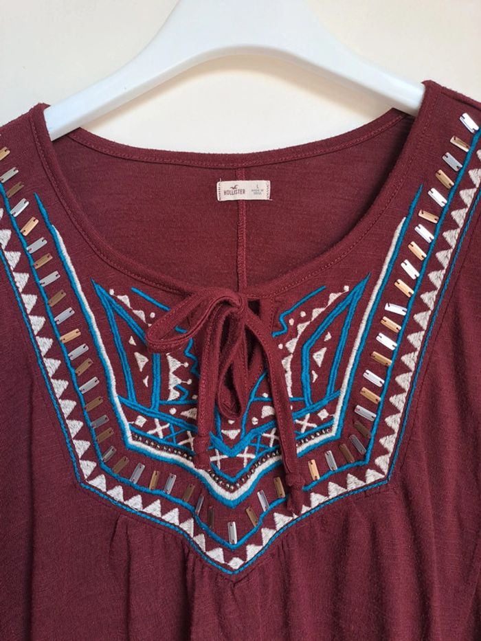 Blouse  Hollister manche 3/4 taille L - photo numéro 2