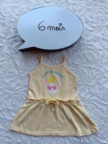 Robe bretelles été Fille 6 mois Ananas Tropical dream Gémo 100% coton
