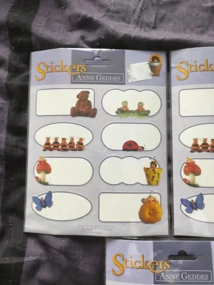 3 planches de stickers Anne Geddes neuves - photo numéro 2