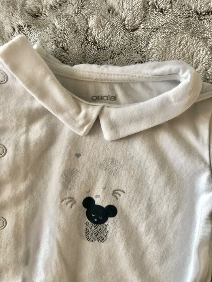 Body mixte bébé avec col 6 mois obaïbi neuf - photo numéro 2