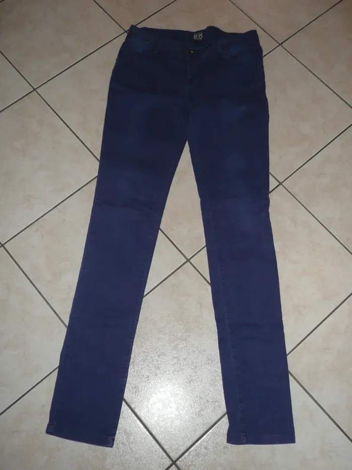 pantalon bleu stretch slim KIABI 38