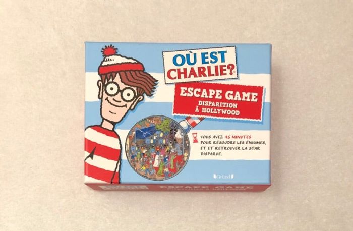 Box escape game jeu de société enfant Où est Charlie ? Disparition à Hollywood Gründ