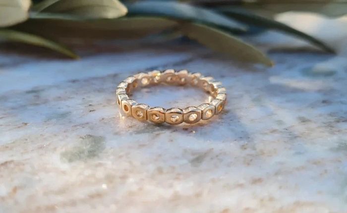 Bague alliance femme ajourée trouée plaqué or taille 58 neuve