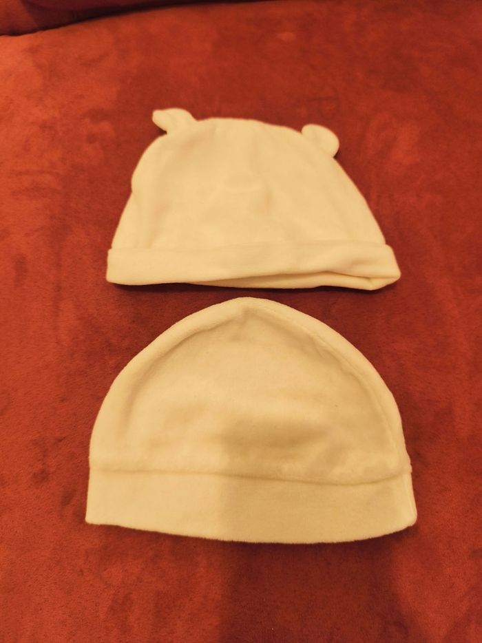 Bonnets bébé velours 0/1 mois