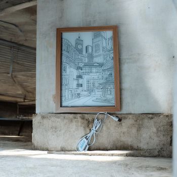 Tableau style japonais manga rétro-éclairé 