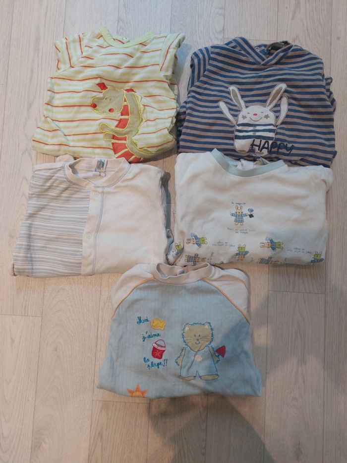 Lot 5 pyjamas 1 pièce coton
