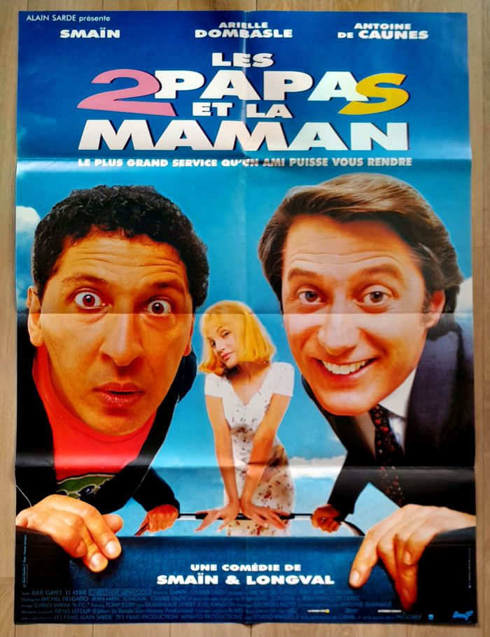 Grande affiche film cinéma Les 2 papas et la maman Smain Antoine de caunes Arielle Dombasle