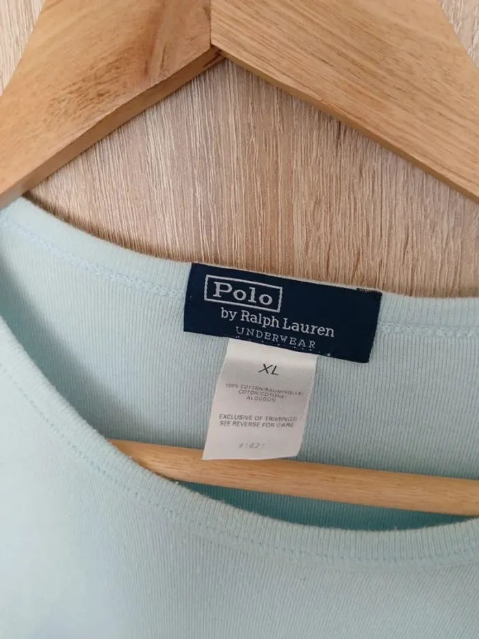 Tee shirt underwear ralph lauren XL bleu clair - photo numéro 3