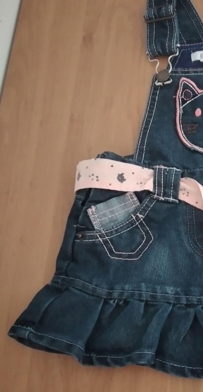 Robe à bretelles en jeans 18 mois fille Kimadi - photo numéro 4