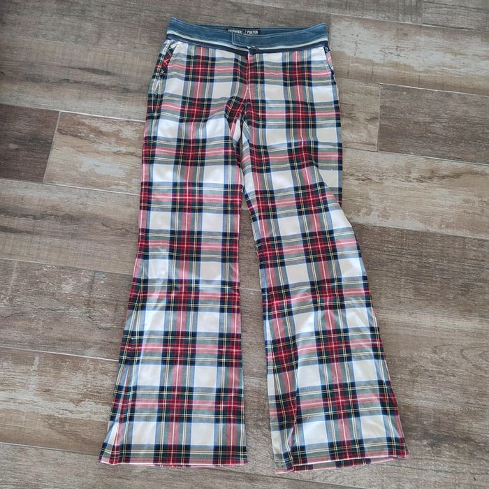 Pantalon vintage 90's écossais Freeman T porter punk gothique skate boot leg baggy taille w33