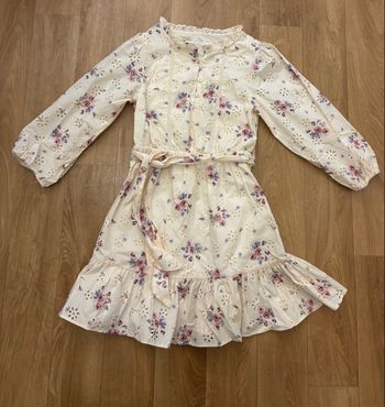 Robe rose à fleurs fille 6/7 ans