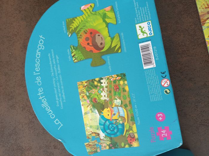 puzzle djeco 24 pieces à partir de 3 ans neuf escargot fille garcon - photo numéro 4