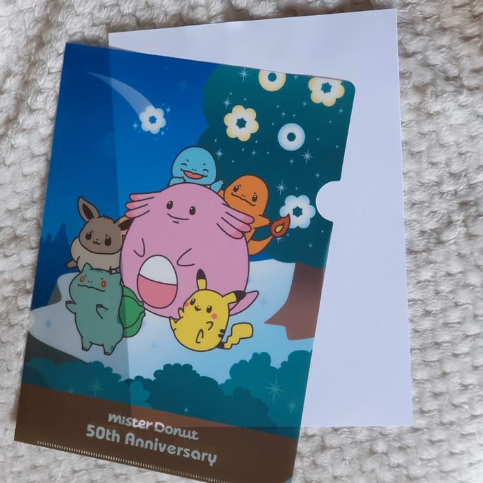 Pochette A4 Mister Donut japon Pokemon Pikachu Clear File - photo numéro 3