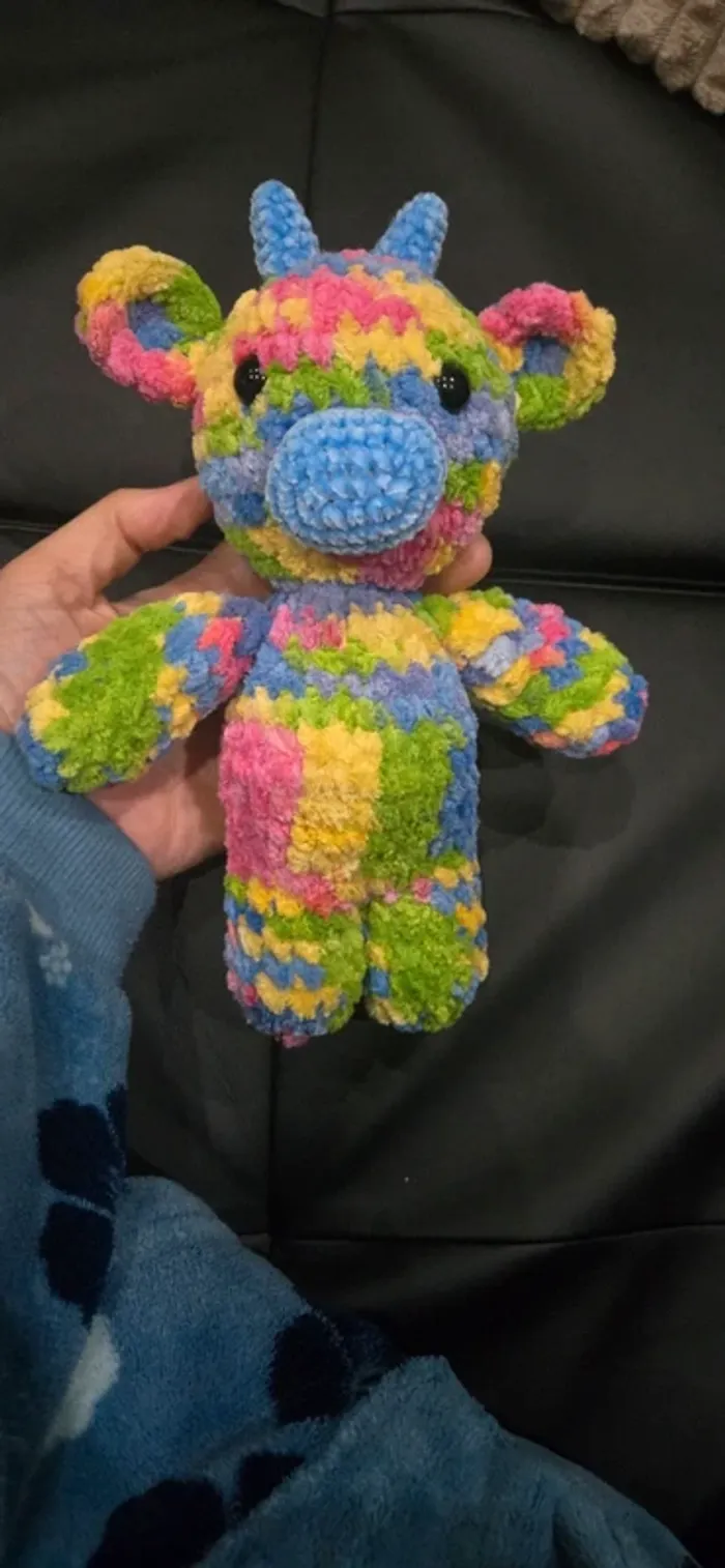 Peluche vache multicolore neuf - photo numéro 6