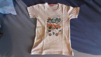 Tee shirt blanc motif voitures