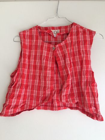 Boléro rouge et blanc 14 ans