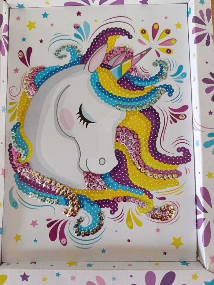 Tableau licorne sequins - photo numéro 4