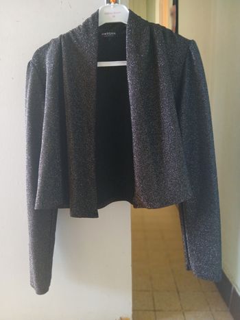 Vends gilet gris pailletr dore