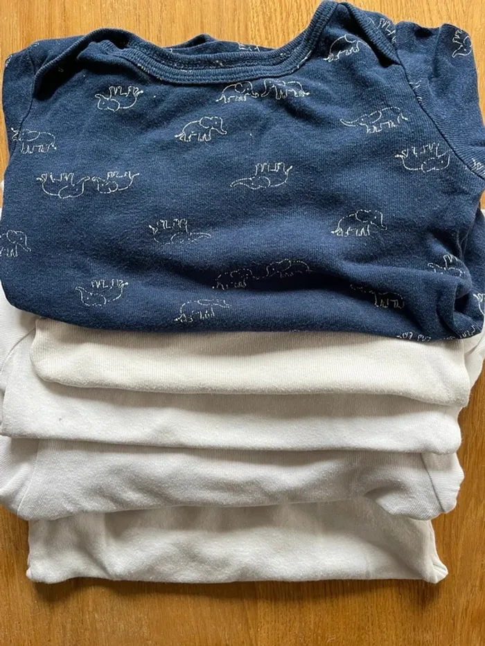 Lot bodies blancs et Tshirt 24 mois (5 pièces )