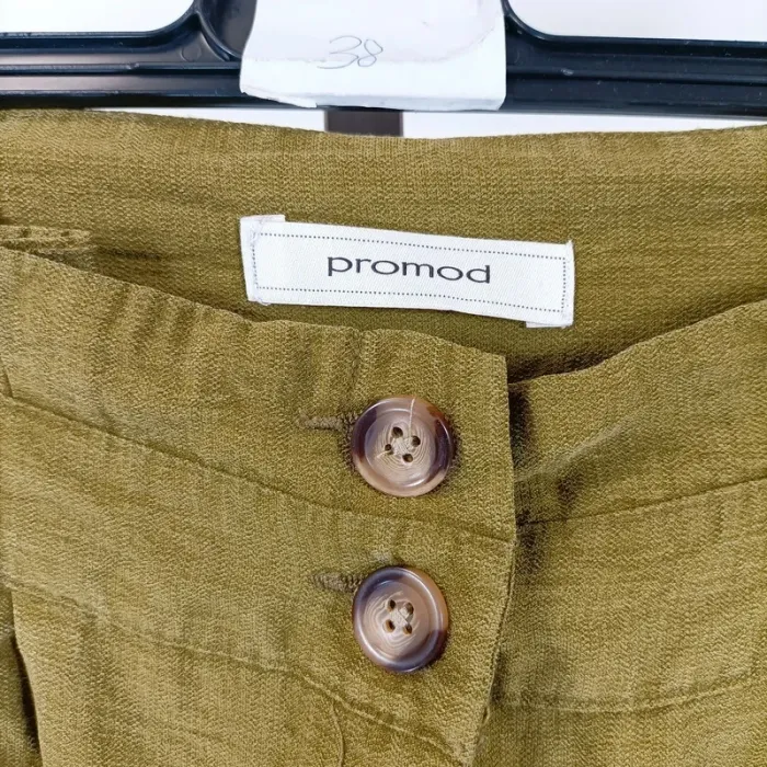 Pantalon vert kaki paper bag taille haute Promod Taille M estimée A379 - photo numéro 4