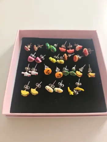 Lot de 14 paires de boucles d'oreille aliments Claire's